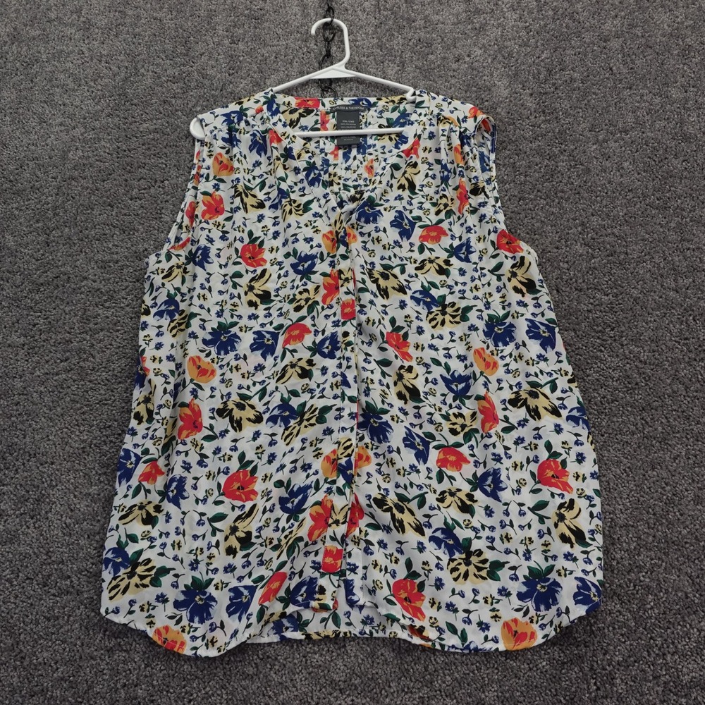Chelsea & Theodore Blouse Womens Extra Extra Large White Floral Sleeveless